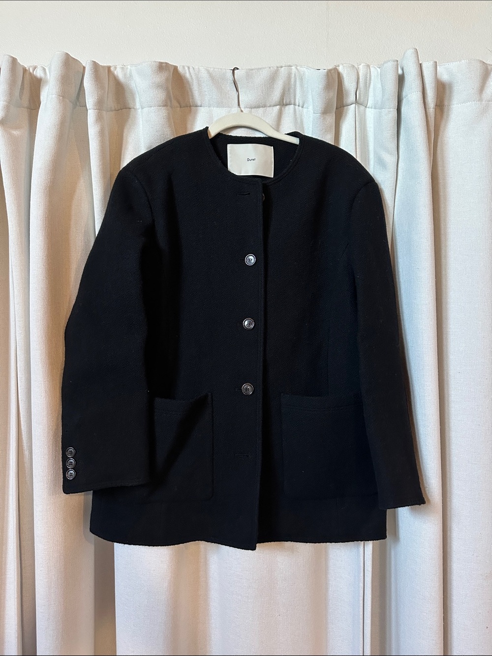 DUNST Collarless Wool Jacket Medium